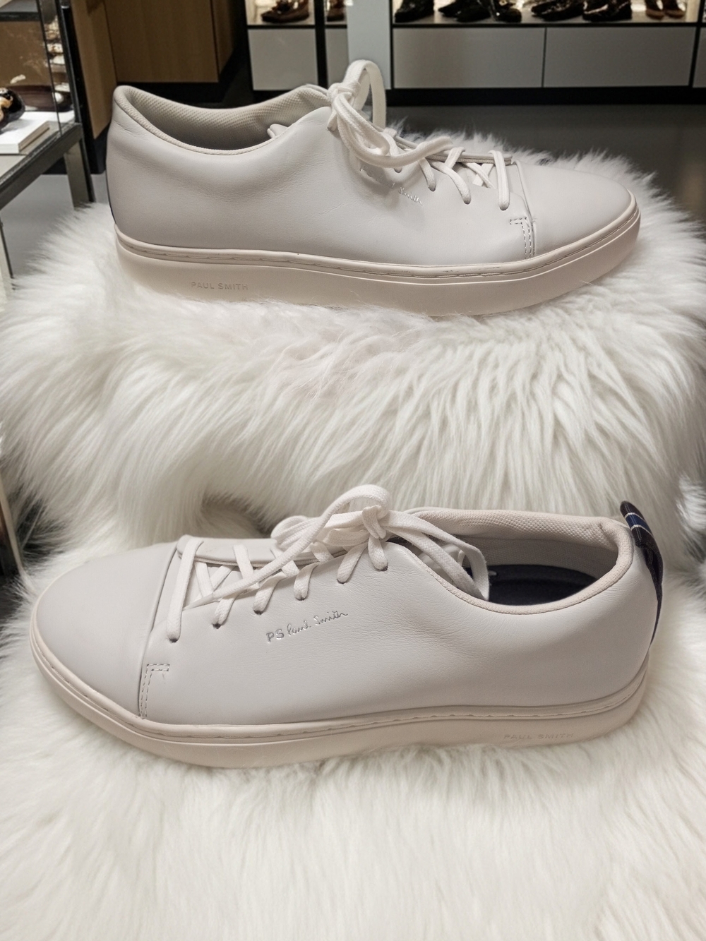 PS Paul Smith Dover White Leather Low-Top Lace Up Sneakers Mens Size 9